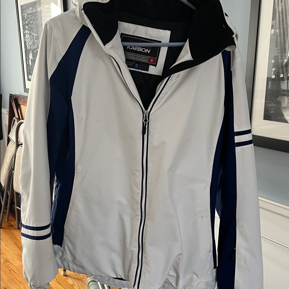 Karbon Women's White and Blue Ski Jacket